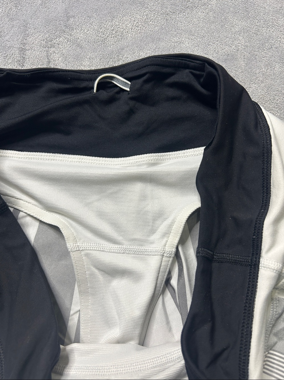Women's Stripe Athletic Shorts in White and Gray - Picture 6 of 8